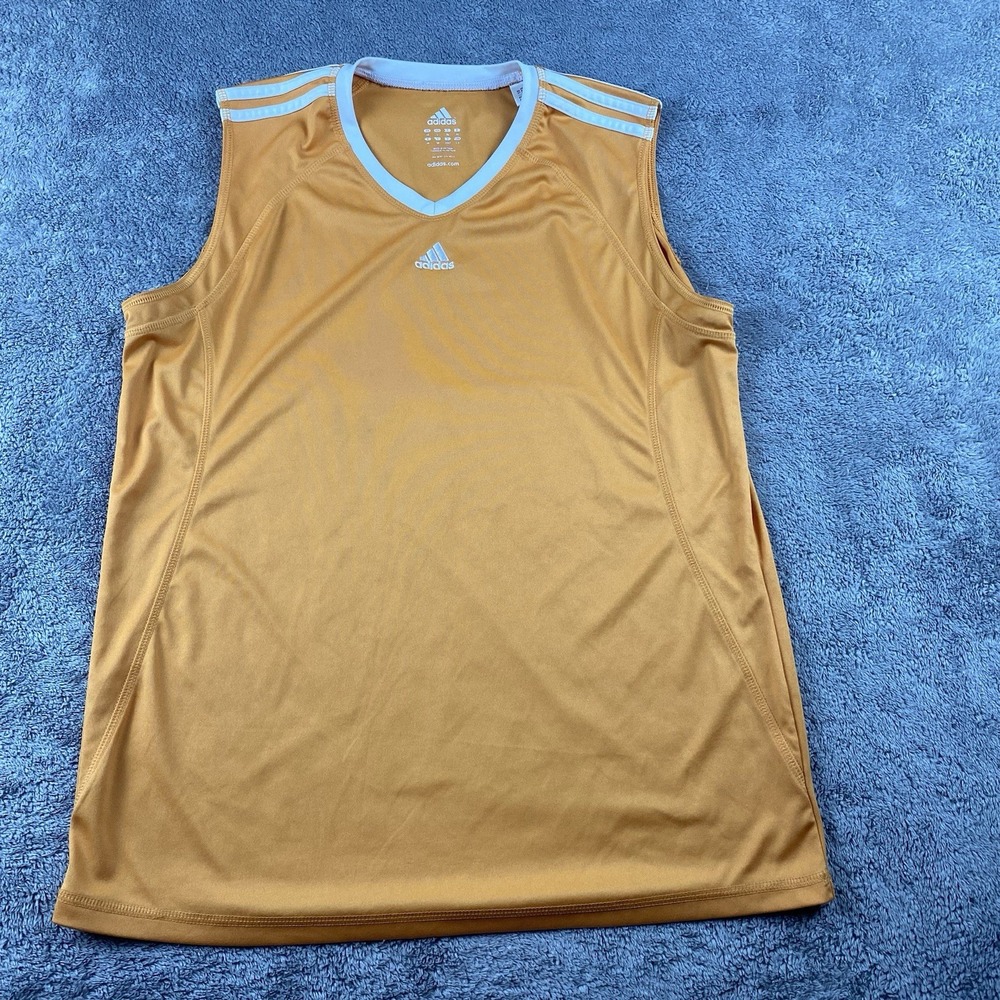 Adidas Sleeveless V-Neck Athletic Shirt Top Womens Large Orange‎